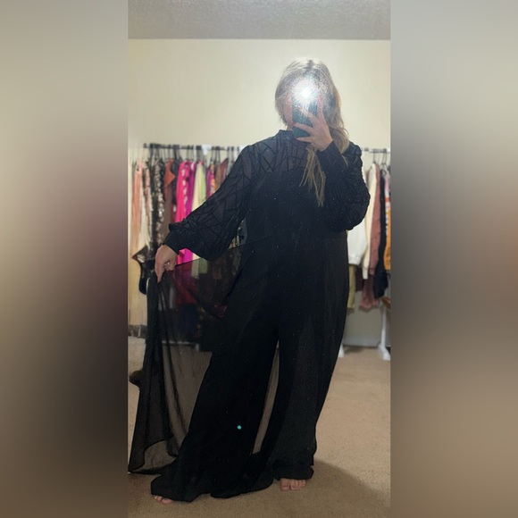 SHEIN Pants - Elegant Black Jumpsuit with Train